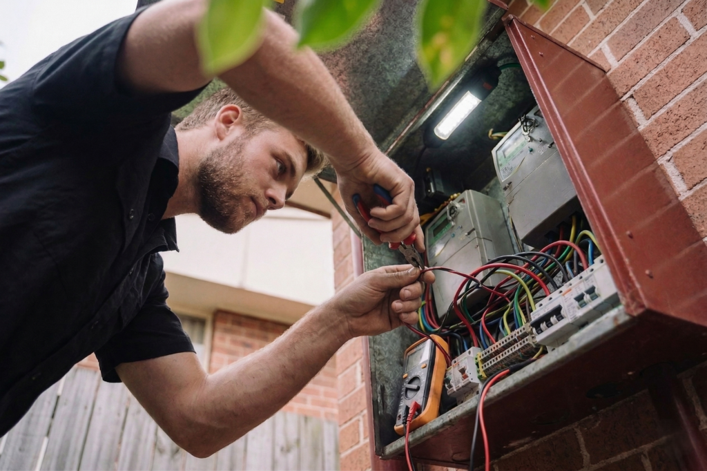 Belfield electrician performing electrical work