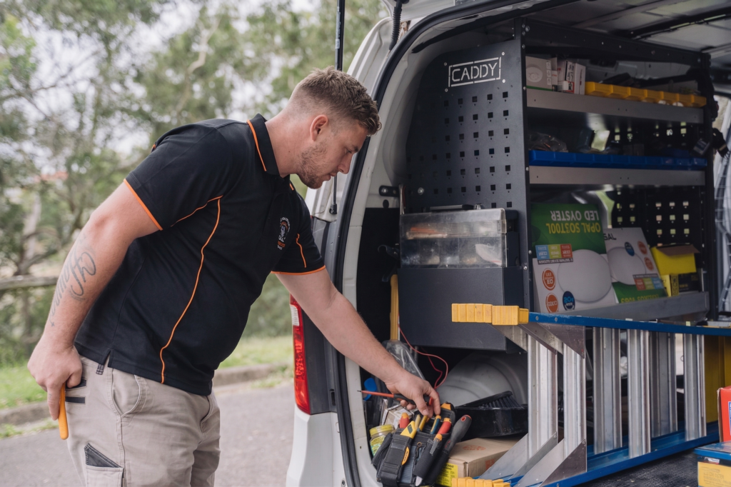 Licensed Belfield electrician working on a residential job
